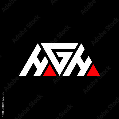 Fototapeta Naklejka Na Ścianę i Meble -  HGH triangle letter logo design with triangle shape. HGH triangle logo design monogram. HGH triangle vector logo template with red color. HGH triangular logo Simple, Elegant, and Luxurious Logo...