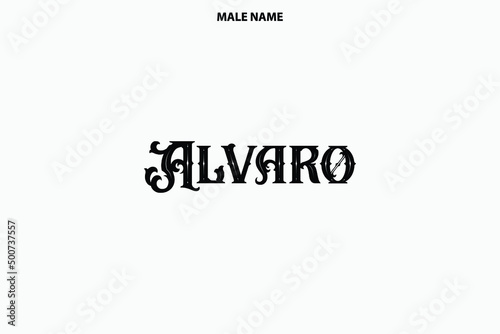 Boy Name Alvaro in Stylish Typography Text Sign photo
