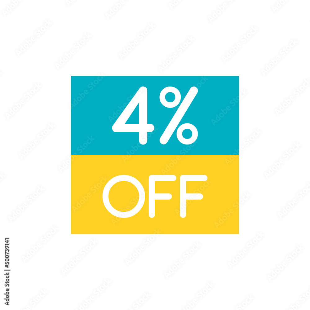 Up To 4 % Off Special Offer sale sticker on white. Vector