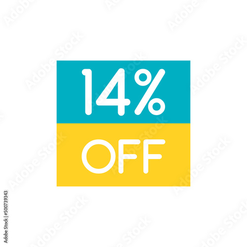 Up To 14% Off Special Offer sale sticker on white. Vector © Rafael