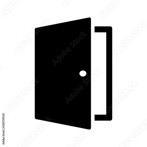 Door icon. Open door symbol for website design, app, logo, banner, UI. Vector illustration of flat, simple design template isolated on white background.