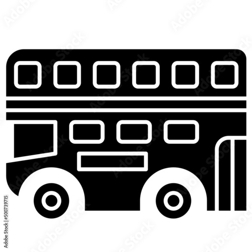 double decker bus solid icon