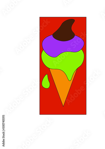 ice cream, food, ice cold, ilustration, icon, vector