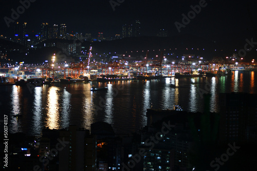 Wallpaper Mural The night view of the  Busan, a port city in South Korea Torontodigital.ca