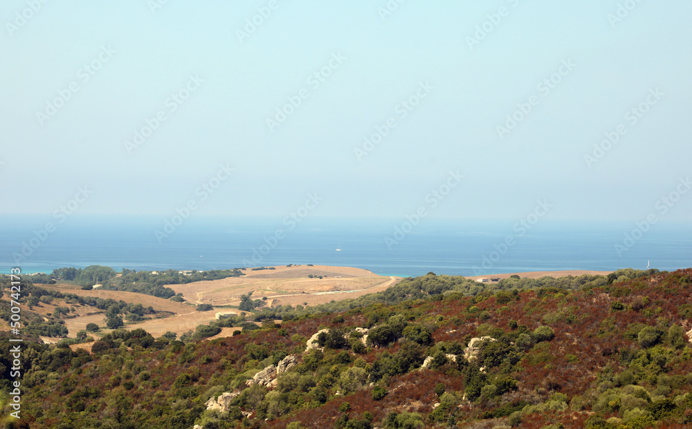 panorama of the french island Corsica on the mediterranean sea