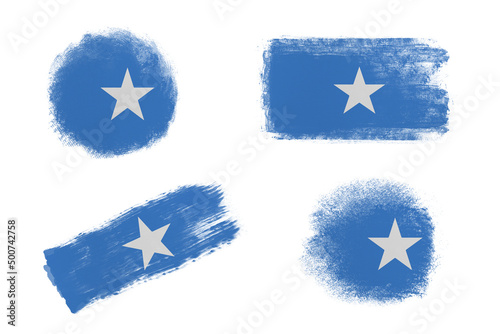 Sublimation backgrounds set on white background. Abstract shapes in colors of national flag. Somalia
