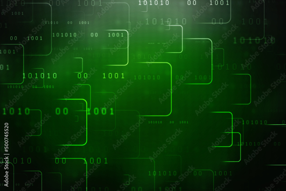 2d illustration abstract digital binary data on computer screen 2d illustration abstract digital binary data on computer screen