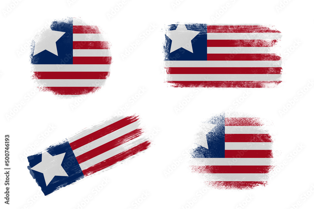 Sublimation backgrounds set on white background. Abstract shapes in colors of national flag. Liberia Sublimation backgrounds set on white background. Abstract shapes in colors of national flag. Liberia