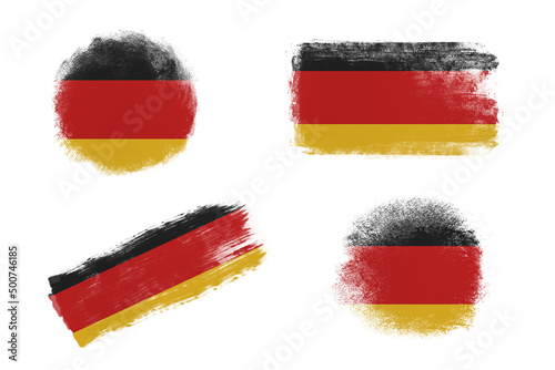 Sublimation backgrounds set on white background. Abstract shapes in colors of national flag. Germany