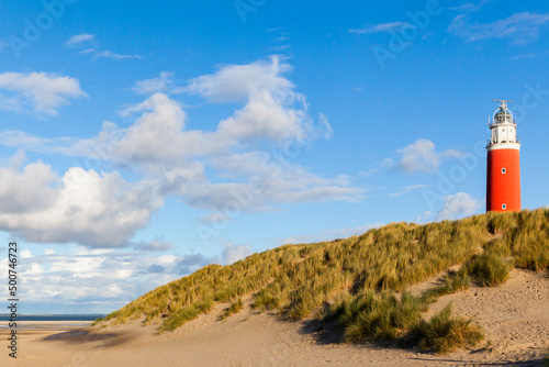 Lighthouse of Texel on the beach