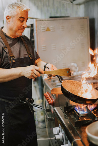 man working in the kitchen