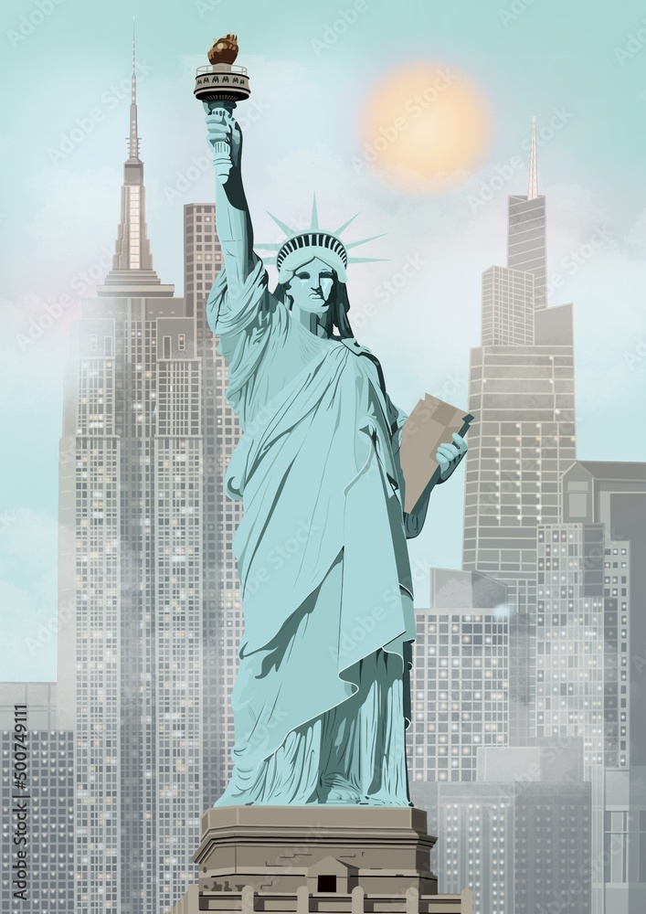 Fototapeta premium statue of liberty city