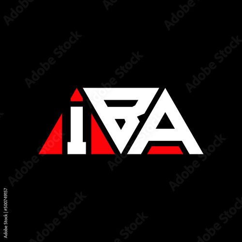 IBA triangle letter logo design with triangle shape. IBA triangle logo design monogram. IBA triangle vector logo template with red color. IBA triangular logo Simple, Elegant, and Luxurious Logo... photo