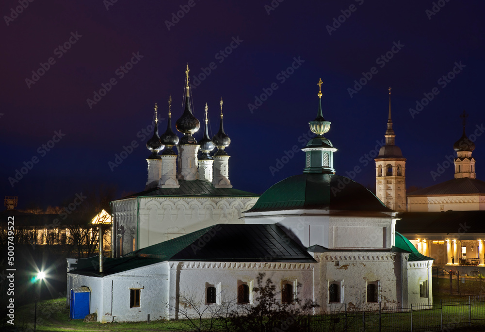 Church of Paraskeva Pyatnitsa and Palm Sunday (Entry-Jerusalem) church in Suzdal. Vladimir oblast. Russia