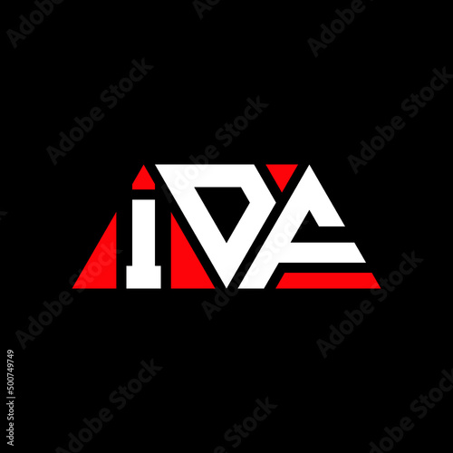 IDF triangle letter logo design with triangle shape. IDF triangle logo design monogram. IDF triangle vector logo template with red color. IDF triangular logo Simple, Elegant, and Luxurious Logo...
