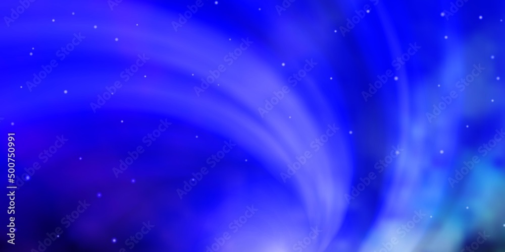 Obraz premium Light Blue, Green vector background with small and big stars.