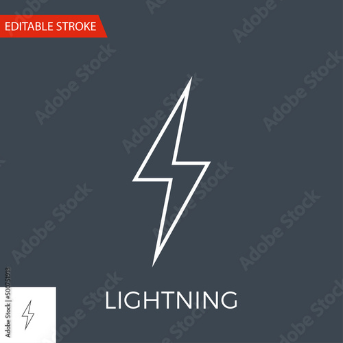 Free Download Lightning Vector Icon. Thin Line Vector Illustration. Adjust stroke weight - Expand to any Size - Easy Change Colour - Editable Stroke - GFXLoad
