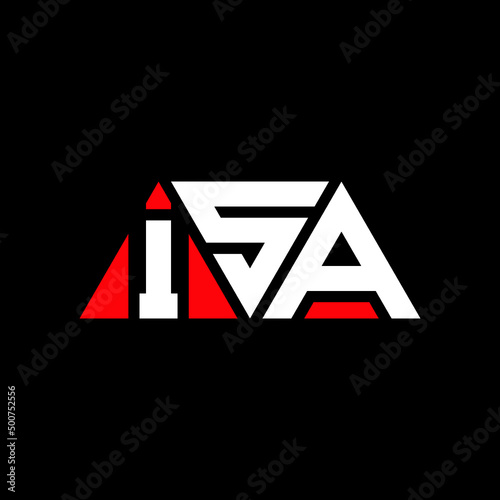 Fototapeta Naklejka Na Ścianę i Meble -  ISA triangle letter logo design with triangle shape. ISA triangle logo design monogram. ISA triangle vector logo template with red color. ISA triangular logo Simple, Elegant, and Luxurious Logo...
