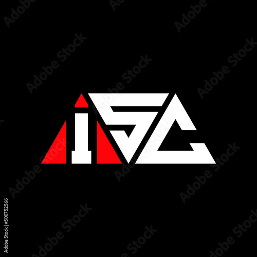 Fototapeta Naklejka Na Ścianę i Meble -  ISC triangle letter logo design with triangle shape. ISC triangle logo design monogram. ISC triangle vector logo template with red color. ISC triangular logo Simple, Elegant, and Luxurious Logo...