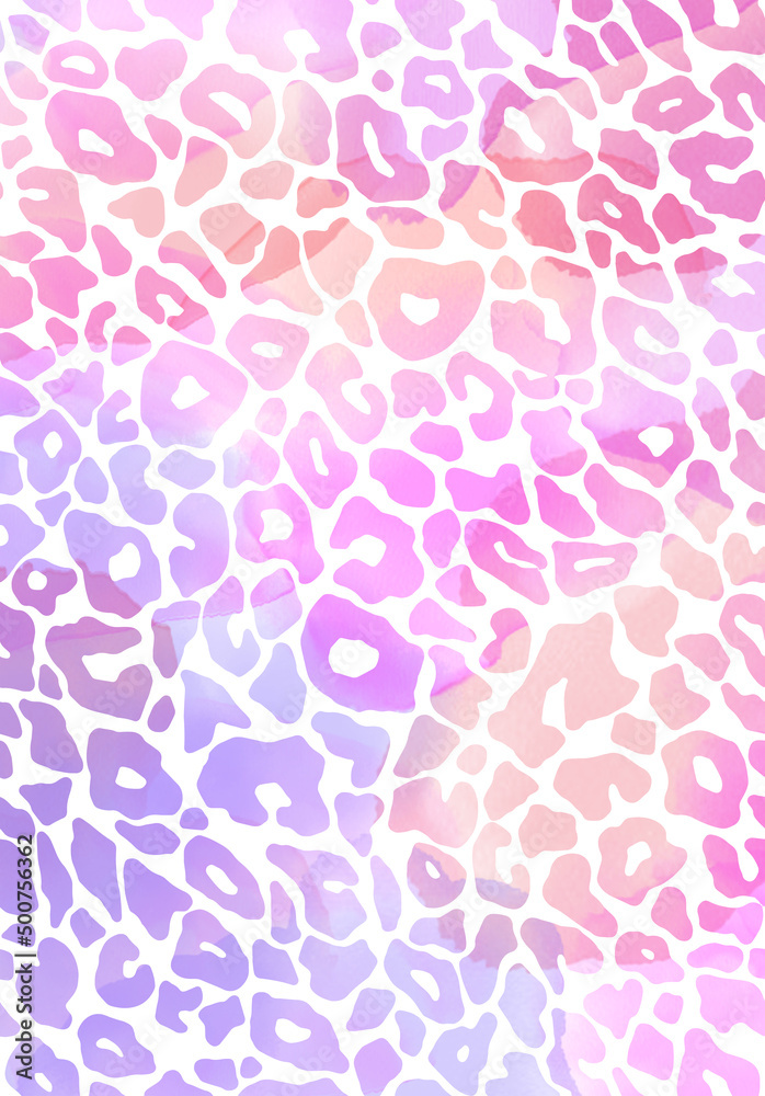 Pink animalier background in watercolor style Pink animalier background in watercolor style