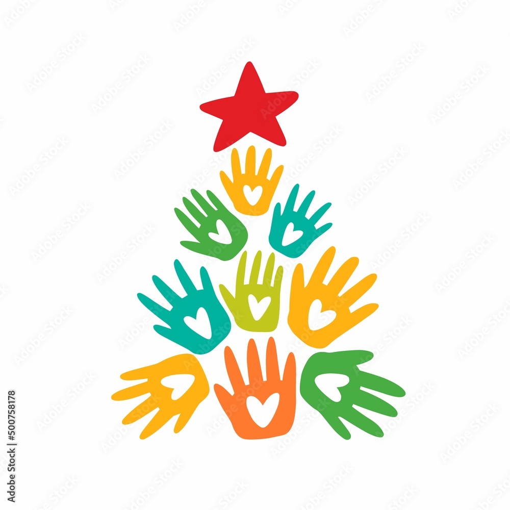 Illustration of a Christmas tree with a heart Illustration of a Christmas tree with a heart