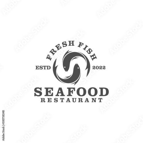 seafood restaurant logo in vintage style