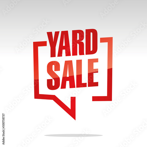 Yard Sale info graphic sign red white isolated button sticker label icon