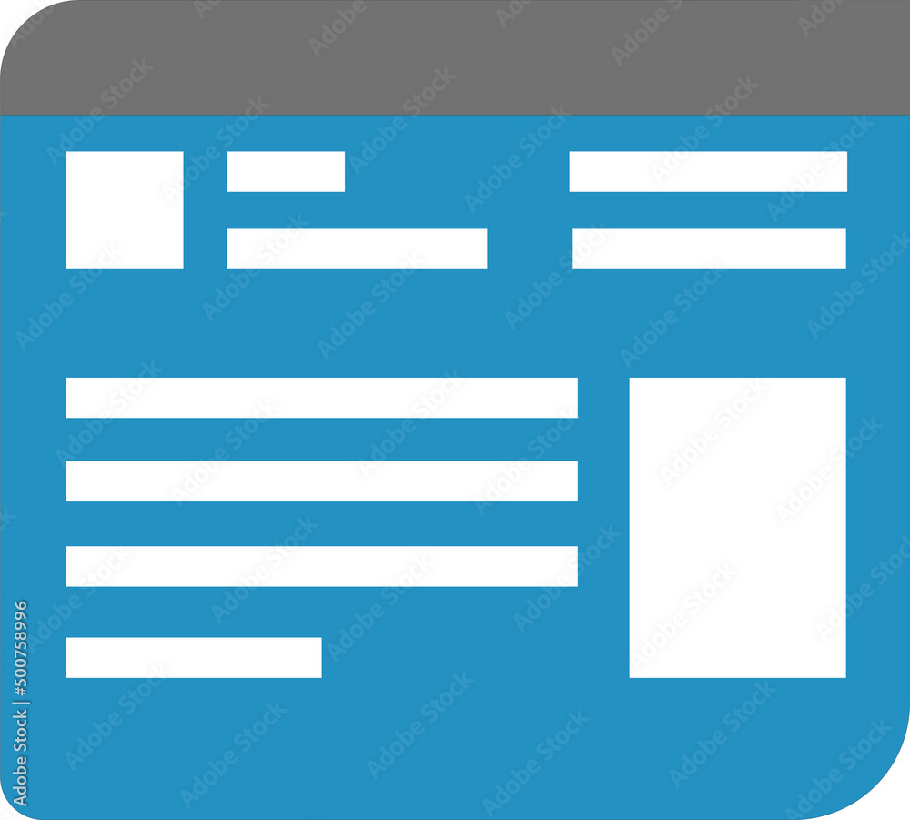 Icon vector news blue