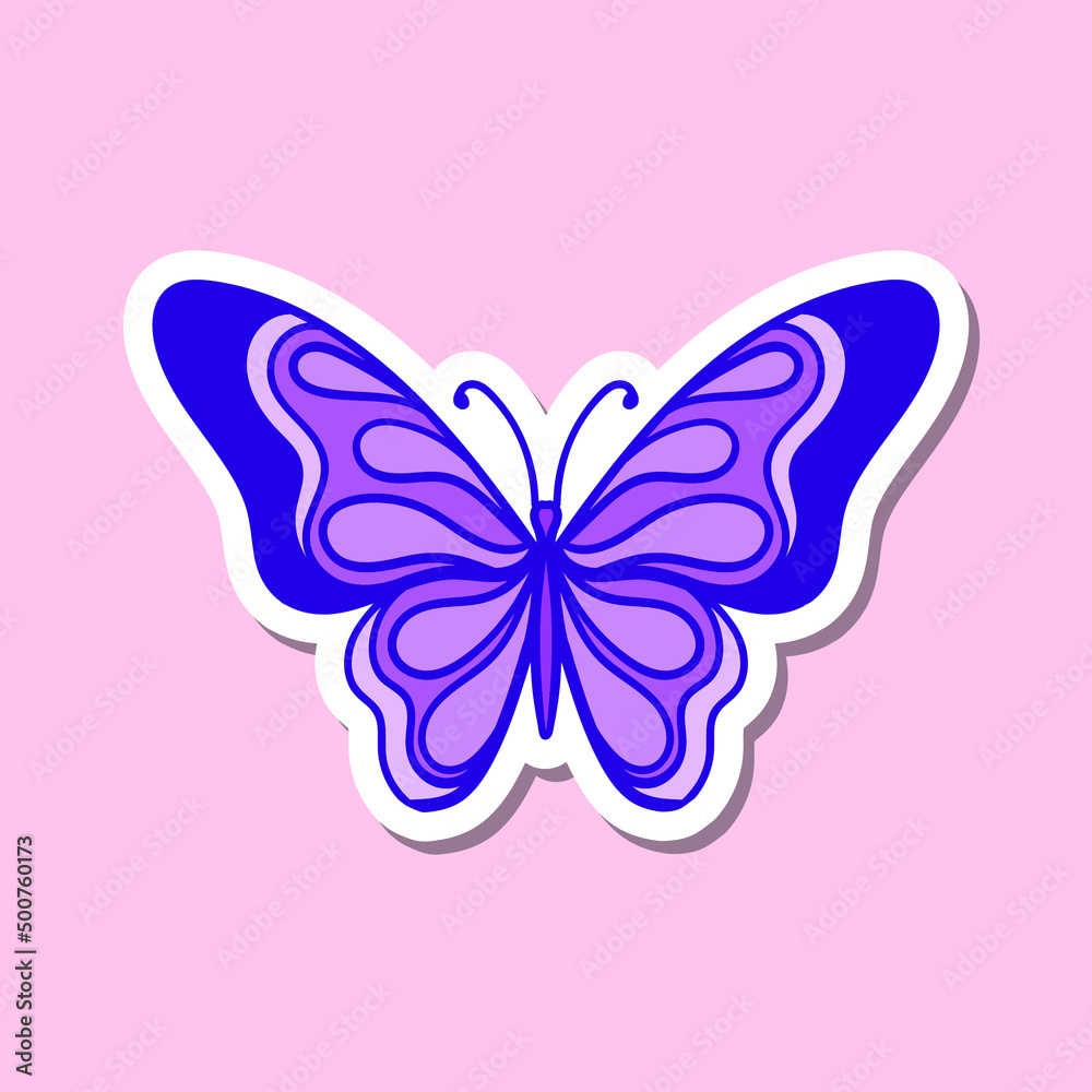 hand drawn butterfly doodle illustration for tattoo stickers poster etc