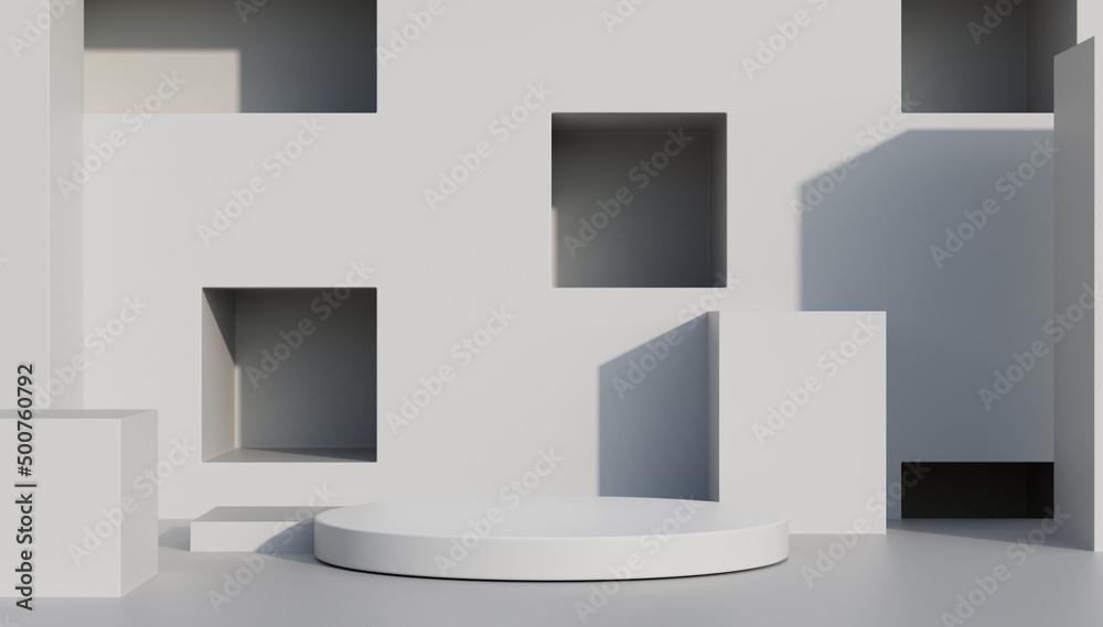 Blank product podium, stand. Copy space for cosmetic Product and Package Presentation. Abstract background Scene. 3d rendering Blank product podium, stand. Copy space for cosmetic Product and Package Presentation. Abstract background Scene. 3d rendering