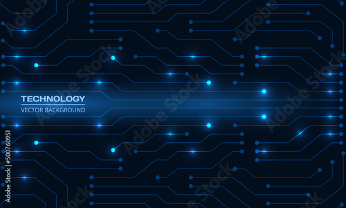 Abstract circuit board digital technology futuristic dark blue concept background. Electronic hi tech motherboard concept. Dark blue technologies background. Vector illustration