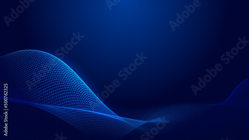 Abstract dot blue wave gradient texture technology background. © Papapig