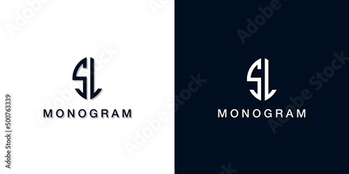Leaf style initial letter SL monogram logo.