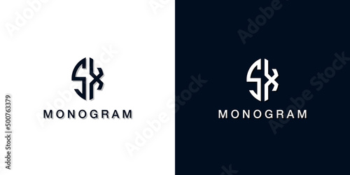 Leaf style initial letter SX monogram logo.