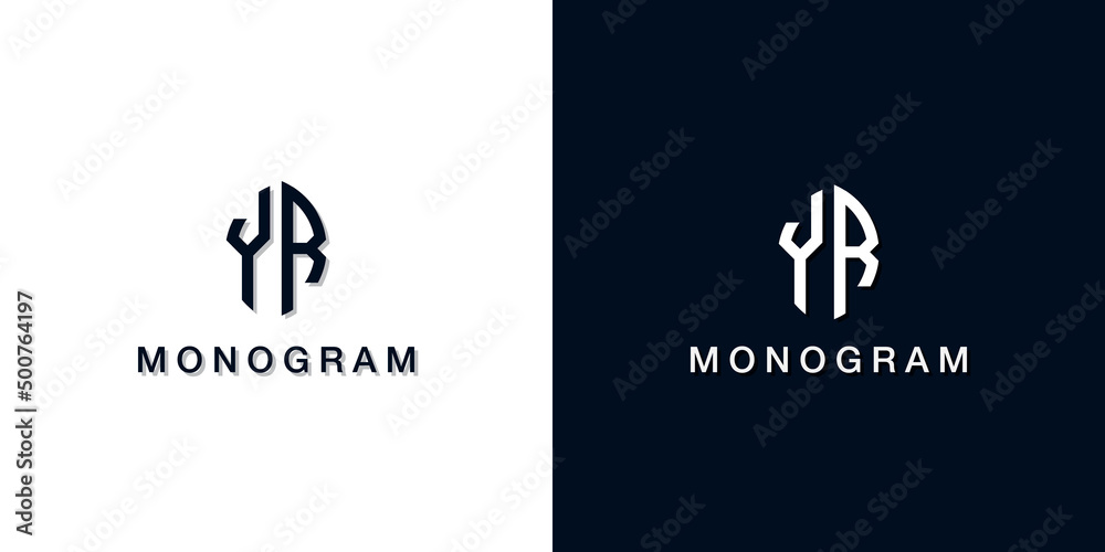 Leaf style initial letter YR monogram logo. - obrazy, fototapety, plakaty 