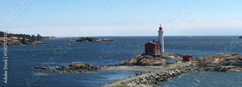 Panorama view of Fisgard Lighthouse at Victoria Island BC Canada  photo
