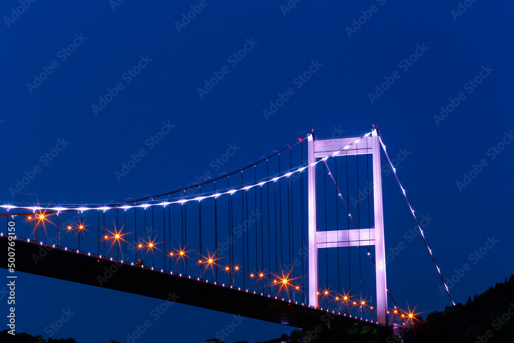 Obraz premium Istanbul Bosphorus Bridge in the Night Time, Uskudar Istanbul Turkey
