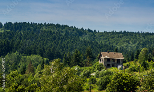 unfinished cottage in the Ukrainian Carpathians