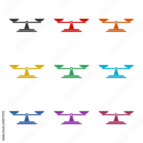 Mechanical store scales icon color set