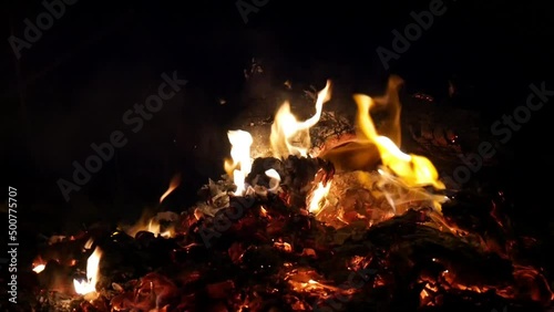 fire in the fireplace