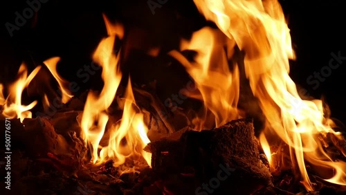 fire in the fireplace