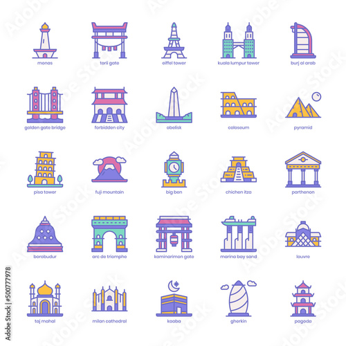 Photography Landmark icon pack for your website design, logo, app, UI