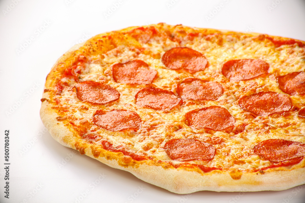 Italian traditional Pizza with pepperoni Italian traditional Pizza with pepperoni