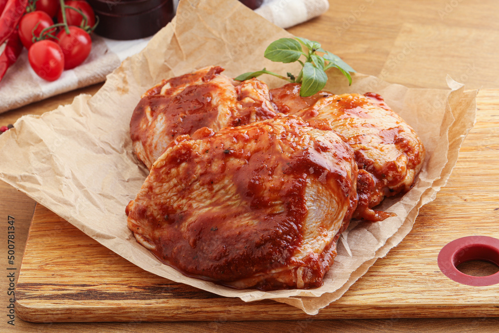 Marinated chicken leg in tomato sauce Marinated chicken leg in tomato sauce