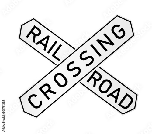 Railway signs set isolated on a white background. Vector railroad traffic light. railroad approach road sign used in the USA