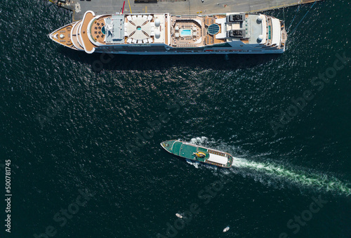 Cruise Ship Drone Photo, Galataport Beyoglu, Istanbul Turkey © raul77