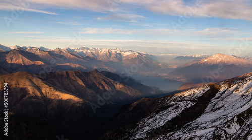 view of Locarno Bellinzona from Italian alps
