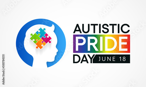 Autistic Pride Day is a pride celebration for autistic people held on June 18th every year. Vector illustration.