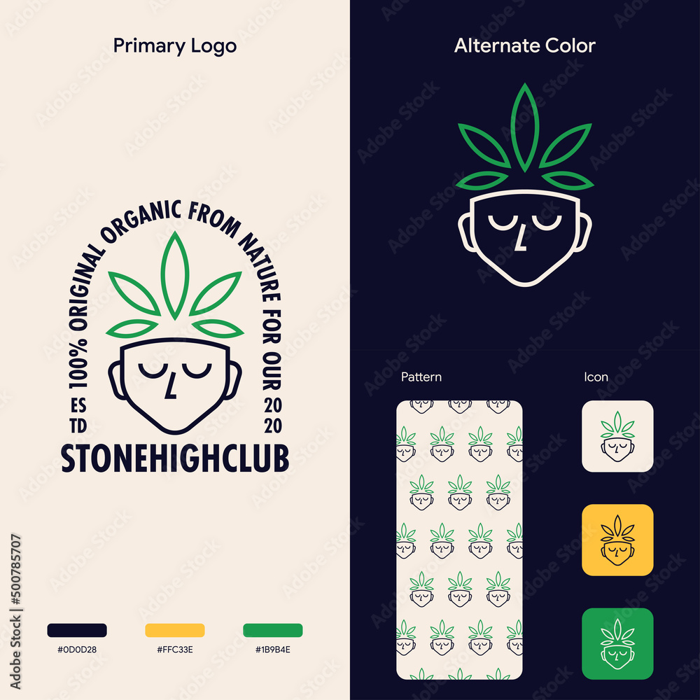 elegant marijuana weed logo concept