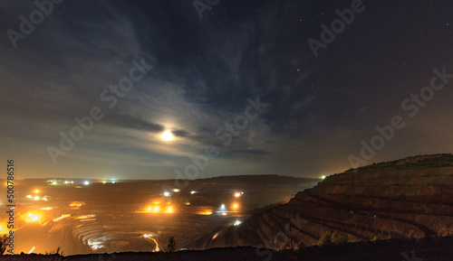Night shift of the quarry of the Southern Mining and Processing Plant
